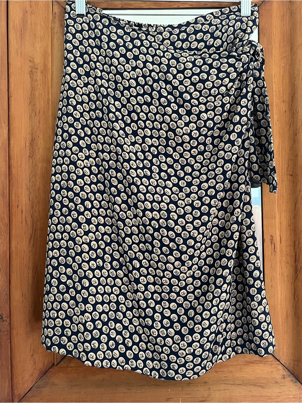 1980s Vintage Coin Print Wrap Skirt